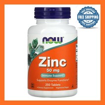 Now Foods 나우푸드 아연 징크 250정 글루콘산아연 마그네슘스테아레트 Zinc Gluconate