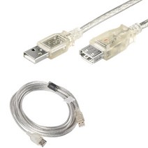 (주)승원전자 USB2.0연장케이블 2.5M 투명USB연장선 코어부착 차폐쉴드 처리 노이즈필터 적용, 1개