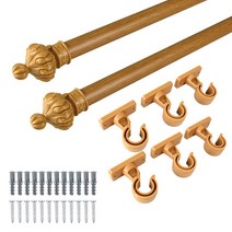 커튼봉 2개입 세트, 오크우드