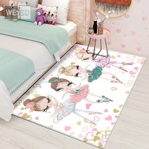 만화 발레 소녀 매트 카펫 러그 어린이 방 카와이 아기 북유럽 침실 바닥 놀이, [04] 80x120cm, [01] 1