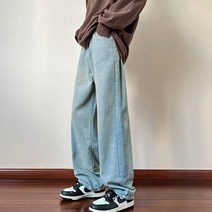 루즈 빈티지 연청 데님팬츠 스트릿 스트레이트 일자