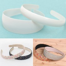 반달 머리띠 / 플라스틱 여자 넓은 자수 헤어 머리 띠 악세사리 만들기 부자재 밴드, 2cm