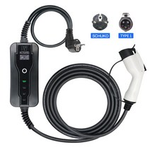 KOLANKY EV 충전기 휴대용 월박스 자동차 하이브리드 케이블 슈코 플러그 16A 3.6KW GBT 타입 5M, 04 type1 16A schuko 5M