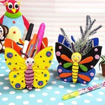 봄활동 우드조립 볼클레이 나비 연필꽃이 만들기5인 주일학교 집콕 미술재료 유치원