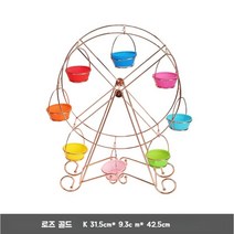 디저트 회전 관람차 애프터눈 티 초콜릿 핑거푸드 디저트 세트 카페 스탠드 디피 특별한 파티 장식, 로즈골드 관람차  + 홀더8개