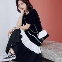 SAMARA 프렌즈 롱dr 면원피스 라운드원피스 반팔원피스 여름원피스 오버핏원피스 루즈핏원피스 여자오버핏 임부복