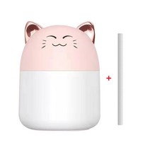 공기청정기 부품 귀여운 카와이 가습기 아로마 디퓨저 250ML 야간 조명 포함 침실용 쿨 미스트 가정용 자동차 식물 정수기, [05] Cat 02