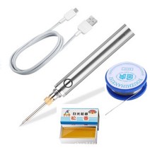 인두기세트 가스인두 자동납땜기 usb 리튬 전기 납땜 인두 펜 충전 USB DIY 저전압 DC 용접, flat tip, 보라색