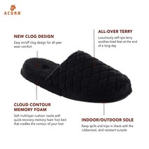 에이콘 Acorn 여성용 퀼트 클로그 스파 슬리퍼 부드러운 플러시 테리 클라.. 정품보장, Navy Blue