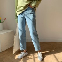 네쥬 여성 봄 가을 기본 캐주얼 보이핏 데님 청바지 팬츠