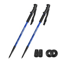 [네카실] 일상 3단 두랄루민 등산스틱 2개, 블루