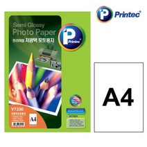 포토용지 V7330 저광택 A4 20매 프린텍, 없음