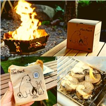 파이어팩 캠핑 연료 숯 장작 착화제 장작불쏘시개 점화제 천연착화탄 번개탄 1박스+1팩(사은품), 파이어팩1박스+오로라가루5팩