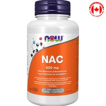 NOW 나우 푸드 NAC 600mg 피로 면연력 영양제, 1개, 100정