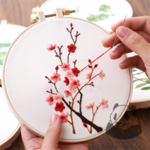 CHINA 해외DIY 자수클래스 집콕취미 동양자수 프랑스자수기초, 작은 나무꽃 도안세트