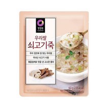 청정원 별미 청정원 우리쌀 쇠고기죽 60g(2인분) 자취 혼밥 식사 간식 체중조절 도시락, 16개