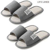 라이프란스 프리미엄 린넨 거실화 2p, 그레이, 2개