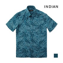[INDIAN] 알로하 네온 잎사귀 프린트 반팔셔츠_MITNSWM7106