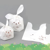 50p 기념떡 쿠키 포장 토끼 비닐 포장봉투 복주머니 교회학교 베이커리 어린이선물 모찌떡, 1개, 대
