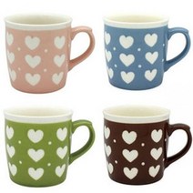 이자와 toi 하트 머그 (4컬러) 일본 수입 컵 도기, 브라운