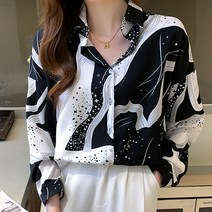 케이에비뉴 오로라 패턴 블라우스