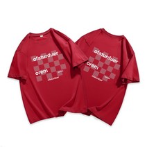 아메카지티셔츠 여성 여름 VIBE 트렌드 라운드넥 와이드 루즈핏 반팔 키치한 개성 플라워상의