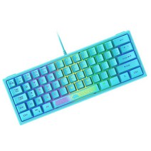 ZIYOU LANG K61 60% 게이밍 키보드 미니 휴대용 무지개 RGB 백라이트 인체 공학적 62키 레이아웃 19키 안티 고스팅 기계식 느낌 방수 USB 유선 PC 맥 윈도우, Blue