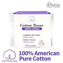 아이브리 IBREA 미국 100% 유기농 순면 건티슈 (80매X20개) 화장솜대용 저자극 건티슈 피부자극 테스트 완료(독일)