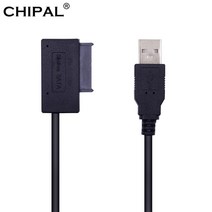 cd롬 리더기 씨디룸 DVD 플레이어 ODD chipal usb 2.0 to mini sata ii 7 6 13pin 어댑터 컨버터 케이블 스테디 스타일 노트북용 rom 230, 35cm