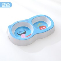 예쁜 그릇 집들이 선물귀여운 애완 동물 더블 그릇 고양이 강아지 음식 마시는 트레이 피더 개 먹이 PP 용, 02 파란