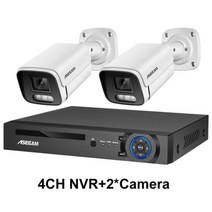 새로운 4K 울트라 HD 8MP H.265 POE NVR 보안 시스템 키트 야외 방수 CCTV IP 카메라 오디오 비디오 레코드 세트, 없음, 4CH NVR 및 2 카메라
