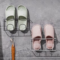 힐로 욕실화 실내화 정리 철제 2단 거치대 블랙, 2개