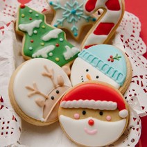 [대용량] 산타쿠키 만들기 DIY 키트 아이싱 쿠키 노오븐 쿠키, 크리스마스쿠키DIY, 쿠키본품&쿠키커터1개 (랜덤발송)