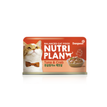 뉴트리플랜 고양이캔 160g 고양이 주식캔 간식캔, 흰살참치와 게맛살, 1개