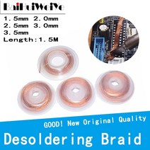 Paste FLUX 납땜용제 도금액 액상 솔더윅 1.5m 길이 디 솔더링 브레이드 용접 솔더 리무버 심지 와이어 리드 코드 플럭스 bga 수리 도구 1.5mm 2mm 2.5mm, 3.5mm