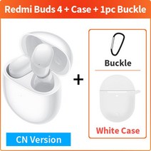 블루투스이어폰 골전도 귀걸이 넥밴드 노이즈캔슬링 블루투스 이어폰 xiaomi 호환 호환Redmi Buds 4 하이브리드 보컬리즘 무선 5.2 mi 진정한 헤드셋 CD 레벨 음질 샤, [08] White Add White Case