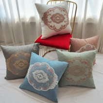 [신혼일기] 50x50 로맨틱 플라워 구름 쿠션 [5color], 50cm*50cm, 청록