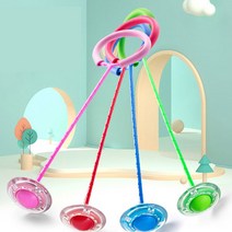 도매창고 일자 발줄넘기 발목 줄넘기 다리 발목 노룩 발로돌리는 LED 유산소운동 다이어트, 일자발줄넘기-블루