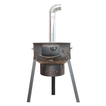 장작 스토브 이동식 난로 화덕 냄비 테이블 야외 캠핑, 회색 상자가 있는 표준 35cm1.5두께