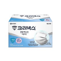 크리넥스 일회용 건강 마스크 대형, 30개입, 2개, 흰색