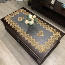 JINGHENG 패브릭아트 직사각형 가정용 고급 티테이블보 식탁 탁상보, T09-S81클래식한 놈코어(망사), C02-60*120cm(펀칭 꽃무늬)