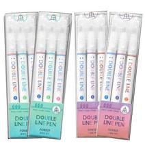 아이코닉 더블 라인펜 3종 x 2p + 3종 x 2p, 숲속의 호수, 노을빛 바다, 1세트