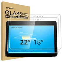 (2 Pack) Orzero Tempered Glass Screen Protector Compatible For Echo Show Gen 2 10.1 inch 9 Hardness, 1