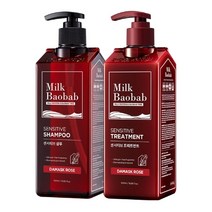 밀크바오밥 센서티브 다마스크로즈 샴푸 500ml 1개+트리트먼트 500ml 1개, 단품