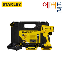 스탠리 SCI12S2K 10.8V 충전 임팩 드라이버 - 풀세트(본체 배터리2 충전기 케이스)