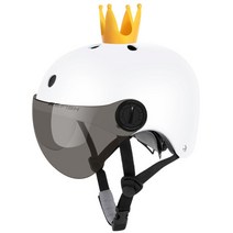 경량 안전모 가격 페츨 조절 가능한 사이클링 남성 여성 오토바이 승마 스쿠터 자전거 선 바이저 렌즈, 왕관이 있는 흰색, s(48-52cm)
