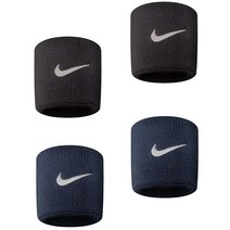 나이키 스우시 손목밴드 4P, 블랙 네이비