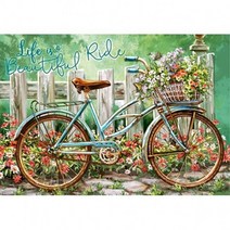 도나 겔싱어 직소 퍼즐 500피스 자연 풍경 꽃바구니를 단 자전거꽃 일러스트 직소퍼즐 풍경 풍경퍼즐, 본상품