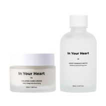 인유어하트 진정케어크림+에센스워터 2종세트 올인원 고보습 패키지 악건성 극건성 수분 진정 미백 병풀잎수 약산성 피부장벽 트러블 개선 스킨 앰플 세럼 미백토너, 1개