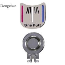 골프공 세척 세척기 브러쉬 기계 one putt golf putt alignment aiming tool ball marker magnetic drop clip hat 6, 하얀